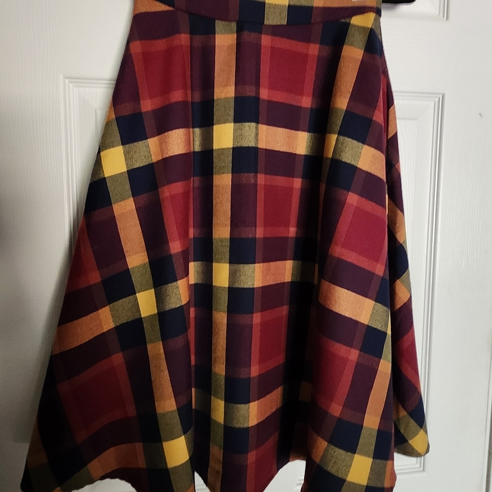 Modcloth Fall Plaid A-Line Skirt